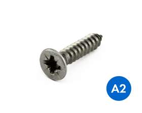 Countersunk Crs (Pozi) Self Tapping Screws Ab Pointed Stainless Grade A2/304 DIN 7982C