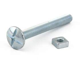 Metric Roofing Bolts & Square Nuts Zinc Plated