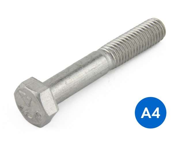 M5 X 30 Hex Bolt A4 Stainless Steel  Din 931