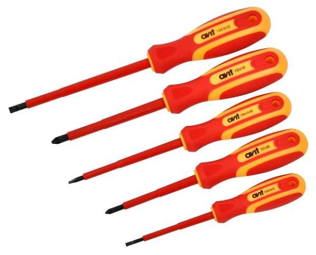 Avit Insulated Screwdriver Setã¶3 Slotted & 2 Pzd Set Of 5¶Av05050