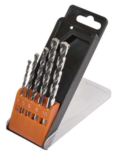 Avit Masonry Drill 5-Bit Setã¶One Each Of: 4,5,6,8 & 10Mmã¶Tungsten Carbide Tipped Drillã¶Bits