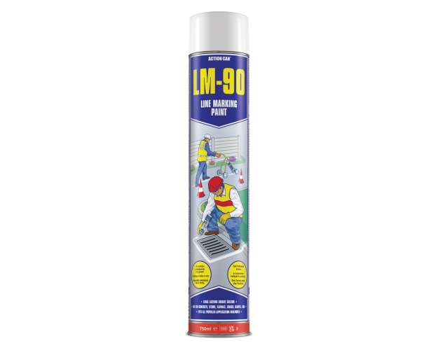 Lm-90 White Line Marker Paint750Ml Spray Aerosol