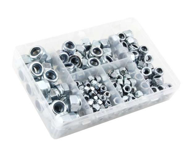 245 Piece Nylon Insert Nut Kit M5 M6 M8 M10 & M12 Zinc Plated