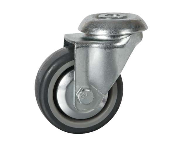 125Mm Bolt Hole Swivel Greyã¶Rubber Tyre Castorã¶Ball Bearing Light Dutyã¶Pt No Rt5A-Bhgrey