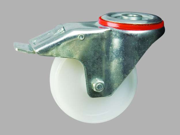 80Mm Bolt Hole Braked Nylonã¶Wheel Swivel Castorã¶Medium Dutyã¶Pt No Rt3Lbhbny-Pb