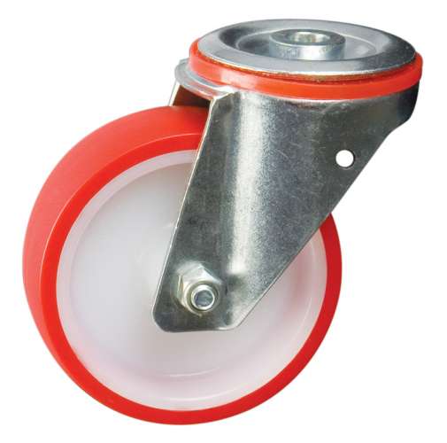 80Mm Bolt Hole Swivel Red Polyã¶Tyre Castorã¶Medium Dutyã¶Pt No Rt3Lbhpu-Rb