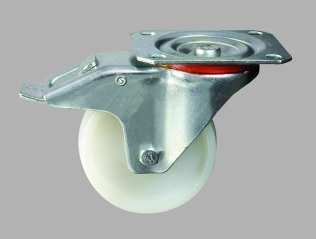 80Mm Plate Braked Nylonã¶Tyre Swivel Castorã¶Medium Dutyã¶Pt No Rt3Lpbny-Pb