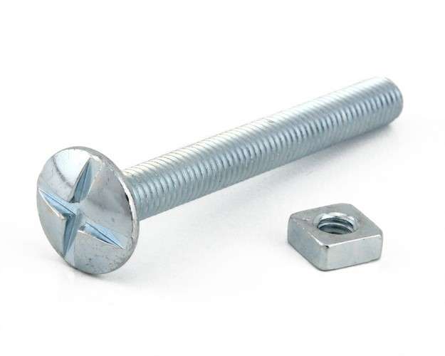 M10 X 20 Roofing Bolt & Square Nut Zinc Plated  