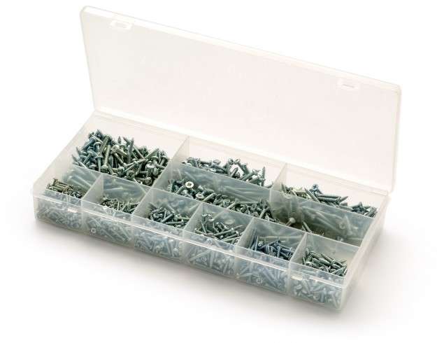 1280 Piece Self Tapper Crs Screw Kit No4, No6 , No8 & No10 Csk & Pan Heads Zinc