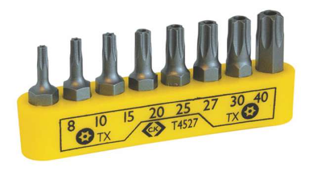 Ck Bit Set Tx TamperproofT4527 8 Piece SetTx8,Tx10,Tx15,Tx20,Tx25,Tx27Tx30,Tx40