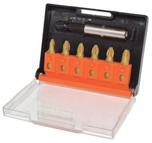 T4569Tinc 6Pc Pzd/Sdv Bit Set6 Bits + Bit Holder = 7 Pieces