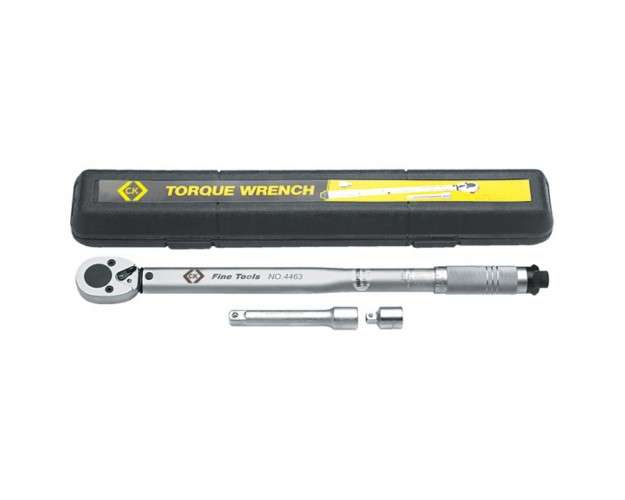 Ck Torque Wrench 1/2" DriveC/W 3/8" Adaptor,120Mm Extension & Storage CaseT4463