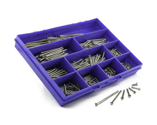 Slotted Raised Countersunk Screw Kit M3.5 Solid Brass Nickel Plated