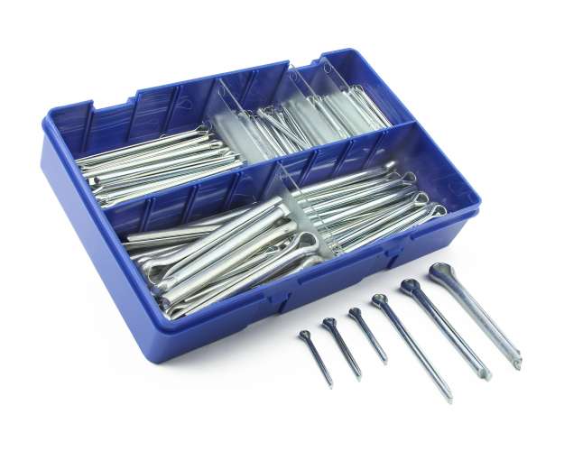 220 Piece Imperial Split Pin Kit 1/8-5/16" Zinc Plated Km105137