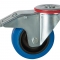 100MM BOLT HOLE BRAKED BLUEÃÂÃÂ¶RUBBER TYRE CASTOR SWIVELÃÂÃÂ¶MEDIUM DUTYÃÂÃÂ¶PT NO RT4LBHBBLU