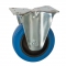 100MM PLATE FIXED BLUEÃÂÃÂ¶RUBBER TYRE CASTORÃÂÃÂ¶MEDIUM DUTYÃÂÃÂ¶PT NO RT4LFPBLU