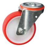 80MM BOLT HOLE SWIVEL RED POLYÃÂÃÂ¶TYRE CASTORÃÂÃÂ¶MEDIUM DUTYÃÂÃÂ¶PT NO RT3LBHPU-RB