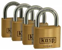 BRASS PADLOCK 40MM QUAD PACKÃÂ¶KEYED ALIKEÃÂ¶K12540D4