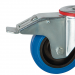 80Mm Bolt Hole Braked Blueã¶Rubber Tyre Castor Swivelã¶Medium Dutyã¶Pt No Rt3Lbhbblu