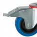 160Mm Bolt Hole Braked Blueã¶Rubber Tyre Castor Swivelã¶Medium Dutyã¶Pt No Rt6Lbhbblu