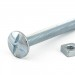 M6 X 140 Roofing Bolt & Square Nut Zinc Plated